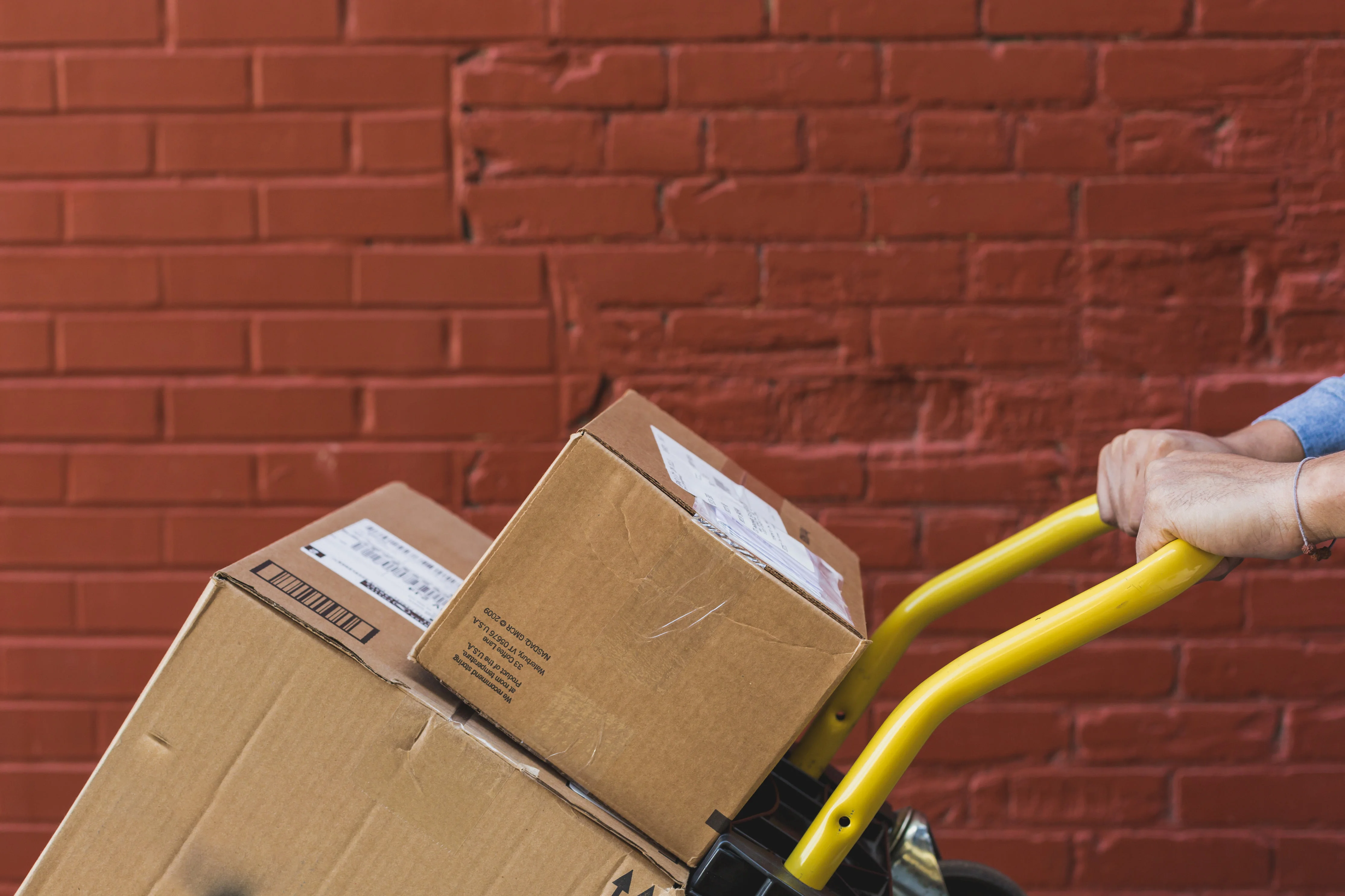 Personal belongings being loaded by a moving company on their way to Belgium